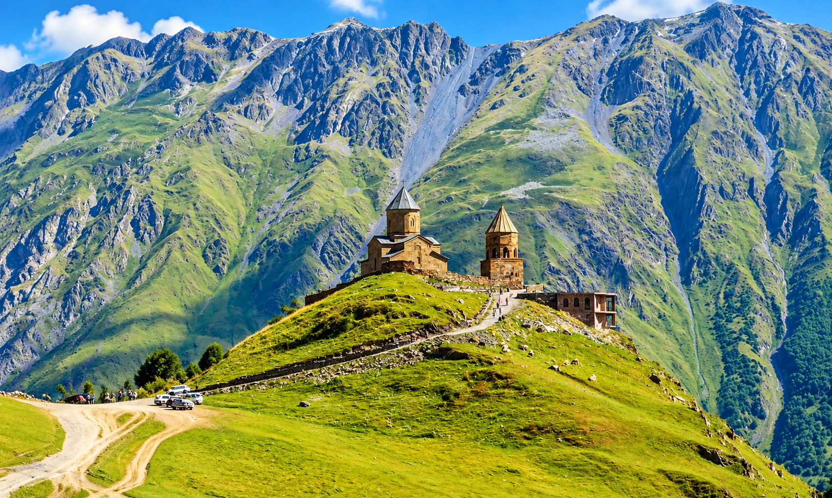 Gergeti Trinity Church in summer – Kazbegi day trip from Tbilisi