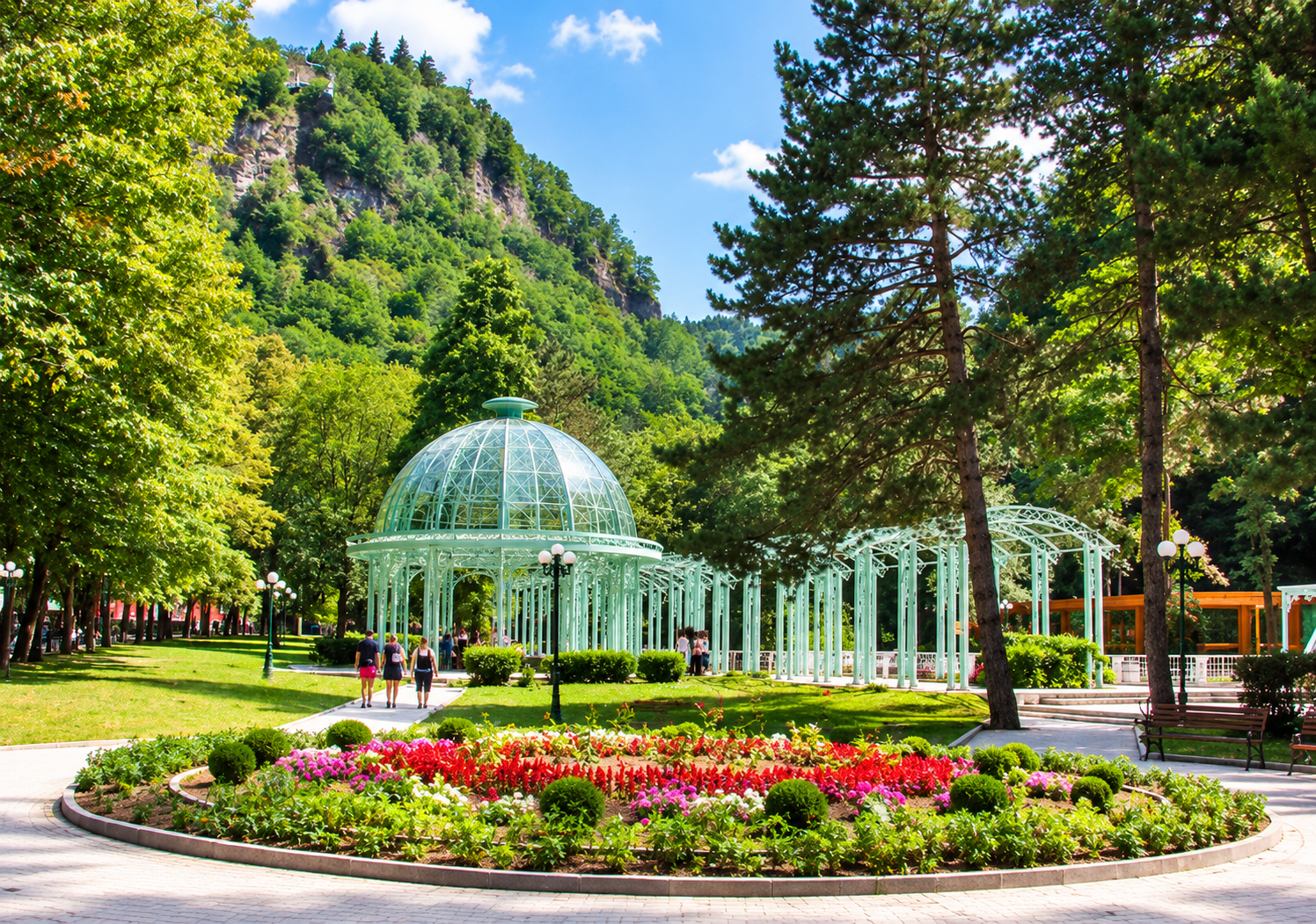 Borjomi mineral water spring in Borjomi Central Park Georgia