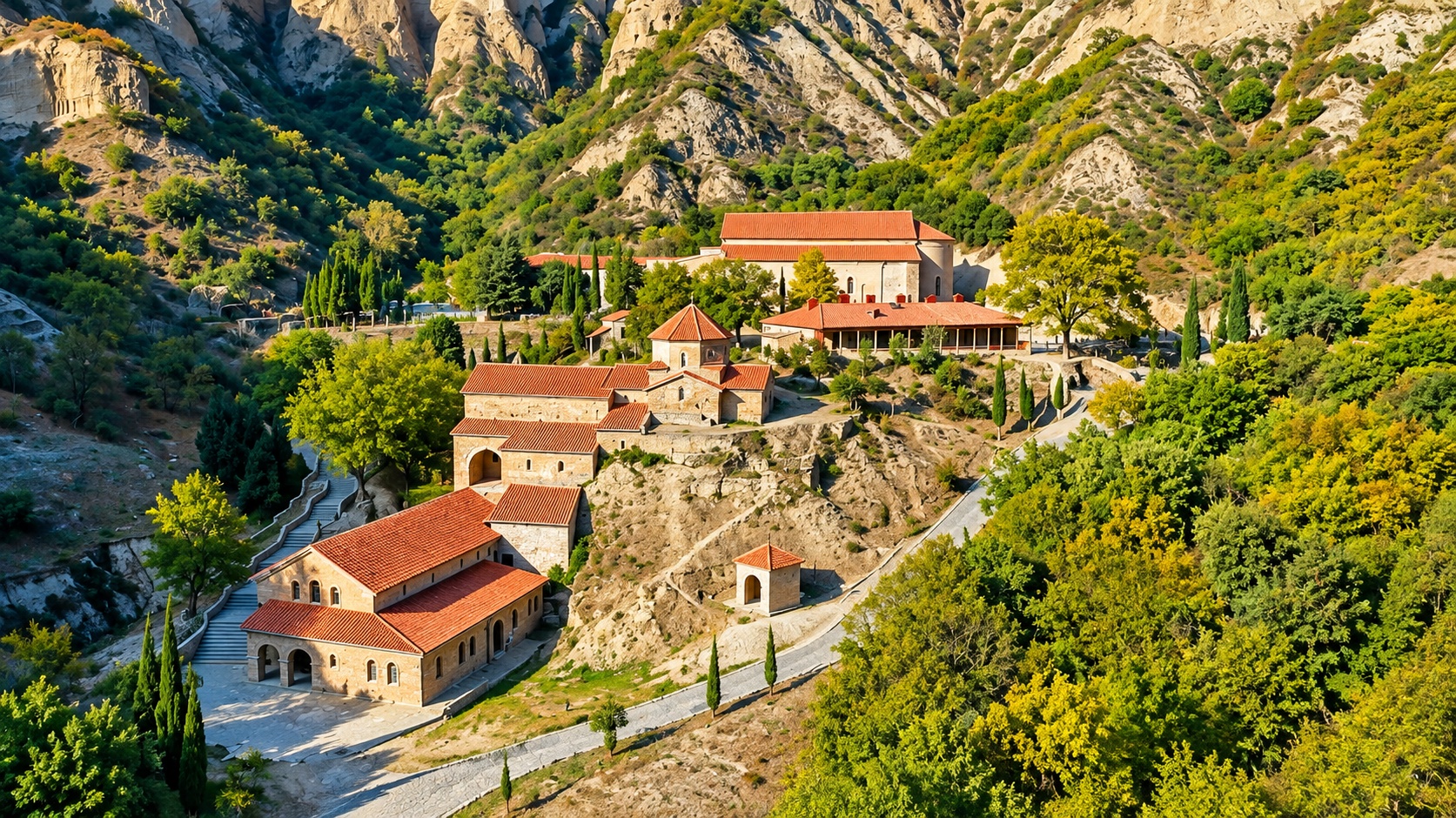 Shio-Mgvime Monastery hidden in the rocky valley near Mtskheta